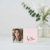 Blush Roze Massage Therapeute QR Code Visitekaartje (Staand voorkant)