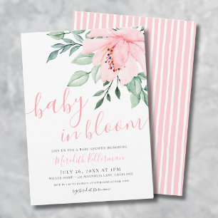 Blush Roze Meisje Bloemen Baby in Bloom Shower Kaart