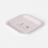 Blush Roze Meisje Elegant Modern Minimalist Papieren Bordje (Gebogen)