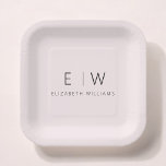 Blush Roze Meisje Elegant Modern Minimalist Papieren Bordje<br><div class="desc">Verhoog uw eetervaring met ons Classic Elegant Modern Minimalist Monogram Bord. Dit zorgvuldig ontworpen bord combineert tijdloze verfijning naadloos met hedendaags minimalisme en voegt een vleugje verfijnde elegantie toe aan uw tabelinstellingen. Dit bord, dat met precisie en oog voor detail is vervaardigd, is meer dan alleen servies; het is een...</div>