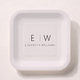 Blush Roze Meisje Elegant Modern Minimalist Papieren Bordje