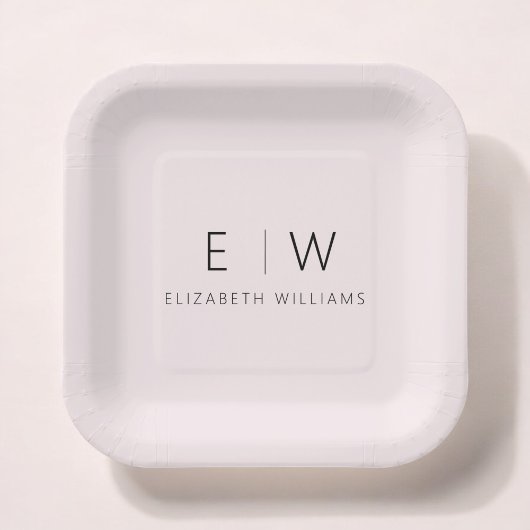 Blush Roze Meisje Elegant Modern Minimalist Papieren Bordje