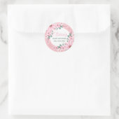 Blush Roze Meisje in bloei Baby shower Ronde Sticker (Tas)