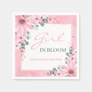 Blush Roze Meisje in bloei Baby shower Servet
