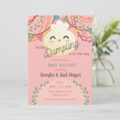Blush Roze Meisje Kleine Dumpling Baby shower Kaart (Staand voorkant)