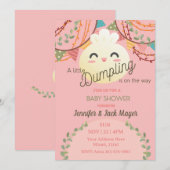 Blush Roze Meisje Kleine Dumpling Baby shower Kaart (Voorkant / Achterkant)