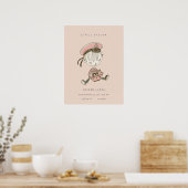 Blush roze meisje Little Sailor Nautical Birth Sta Poster (Keuken)