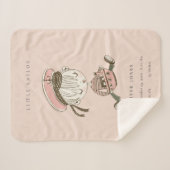 Blush roze meisje Little Sailor Nautical Birth Sta Sherpa Deken (Voorkant (horizontaal))
