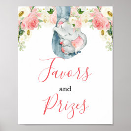 Blush roze meisje olifant bevoordeelt prijsteken poster