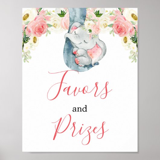 Blush roze meisje olifant bevoordeelt prijsteken poster (Voorkant)