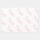 Blush roze meisje tweede verjaardag inpakpapier vel (Voorkant 3)