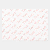 Blush roze meisje tweede verjaardag inpakpapier vel (Voorkant 2)