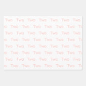 Blush roze meisje tweede verjaardag inpakpapier vel (Voorkant)