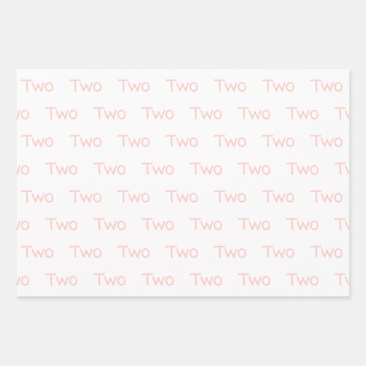 Blush roze meisje tweede verjaardag inpakpapier vel (Voorkant)