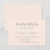 Blush roze menu Keuze bruiloft RSVP-kaart (Voorkant / Achterkant)