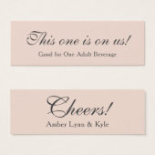 Blush roze met bewerkbaar script, Drink Tickets Mini Visitekaartjes (Voorkant /achterkant)