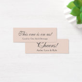 Blush roze met bewerkbaar script, Drink Tickets Mini Visitekaartjes (Bureau)
