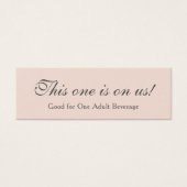 Blush roze met bewerkbaar script, Drink Tickets Mini Visitekaartjes (Voorkant)