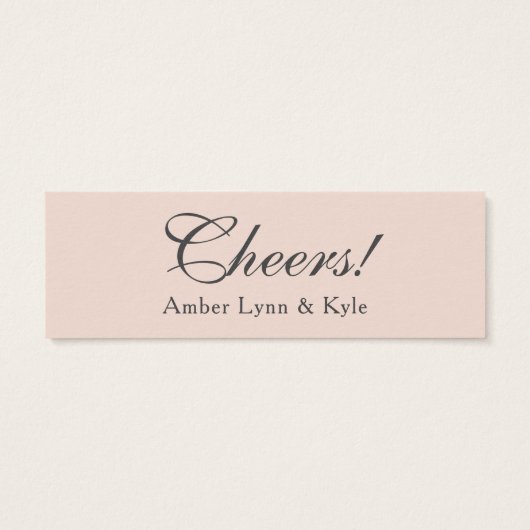 Blush roze met bewerkbaar script, Drink Tickets Mini Visitekaartjes (Achterkant)