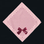 Blush roze met Bourgognige harten en Bow Monogram  Bandana<br><div class="desc">Pastel Coral Blush Pink,  gehuld met een woestelig hart,  en afgewerkt met een gaffelroestboeg...  dan monogrammed en gepersonaliseerd met de naam van je huisdier. De achtergrondkleur,  en de tekststijl,  de grootte en de kleur kunnen worden veranderd,  gebruikend uitgeven menu.</div>