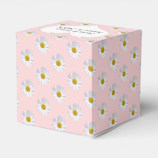 Blush roze met Daisies Favor Box Bedankdoosjes (Achterkant)