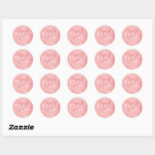 Blush roze met de hand geletterd dank u stickers (Vel)