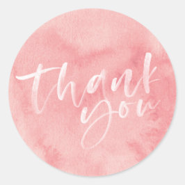 Blush roze met de hand geletterd dank u stickers