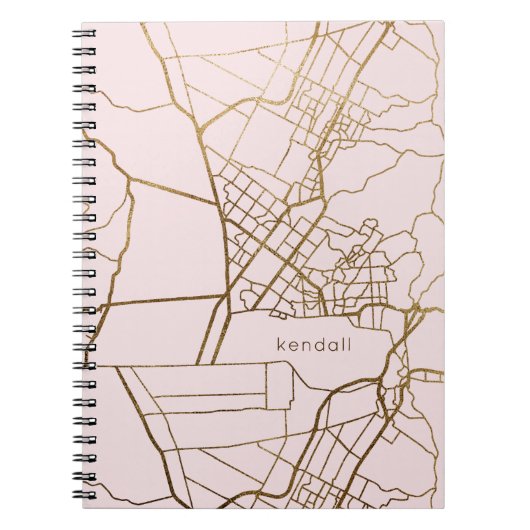 Blush roze met Gold look Map en Naam Notitieboek (Voorkant)