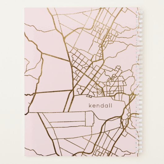 Blush roze met Gold look Map en Naam Planner (Achterkant)