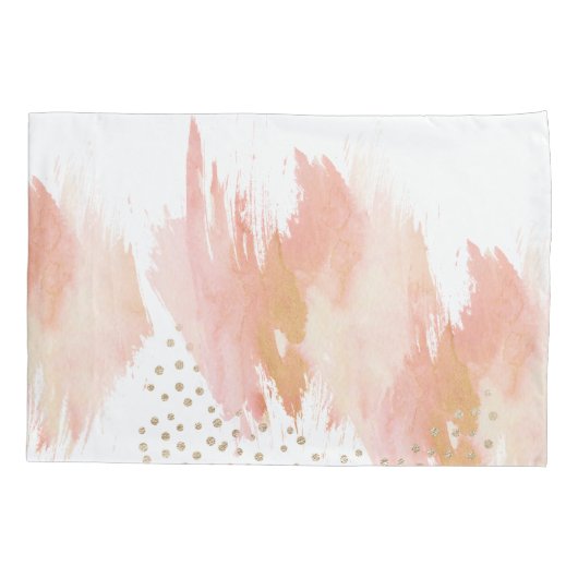 Blush roze met Gold Pillowcase Kussensloop (Achterkant)