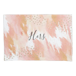 Blush roze met Gold Pillowcase Kussensloop