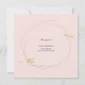 Blush roze met gouden bruiloft kaart (Achterkant)