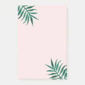 Blush roze met groene Waterverf palmbladeren Post-it® Notes (Voorkant)