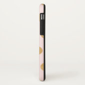 Blush roze met grote gouden polka dots, monogram Case-Mate iPhone case (Achterkant/links)