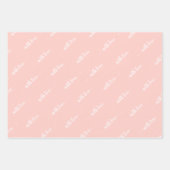 Blush roze met liefdespapierbladen inpakpapier vel (Voorkant 2)