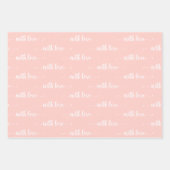 Blush roze met liefdespapierbladen inpakpapier vel (Voorkant)