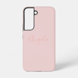 Blush roze met naam samsung galaxy hoesje