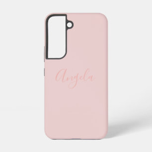 Blush roze met naam samsung galaxy hoesje