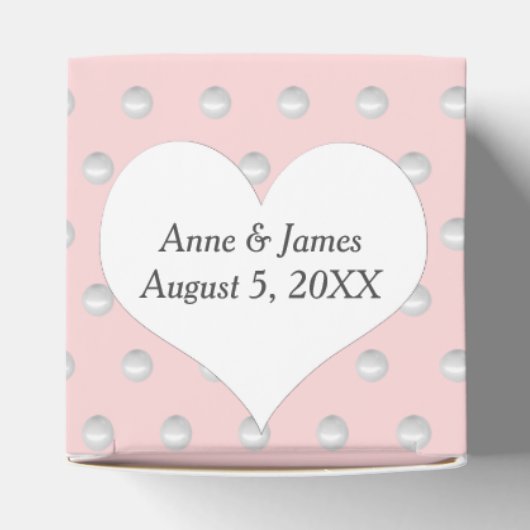 Blush roze met parels bedankdoosjes (Bovenkant)