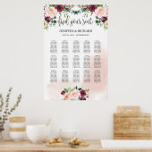 Blush roze, met vuursteentje, groene zitplaats poster (Keuken)