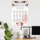 Blush roze, met vuursteentje, groene zitplaats poster (Thuiskantoor)