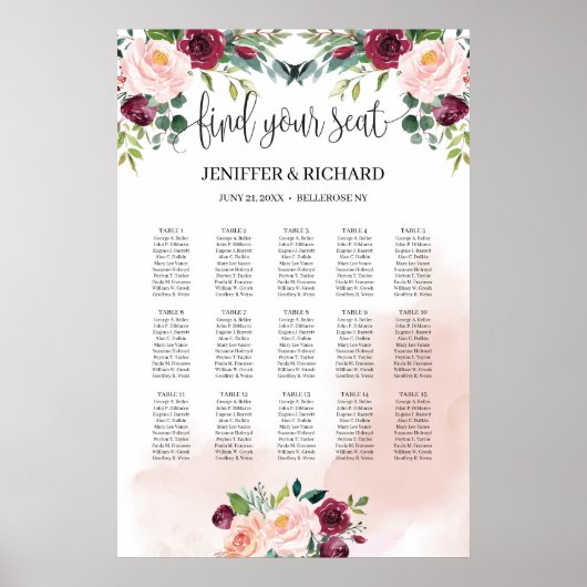 Blush roze, met vuursteentje, groene zitplaats poster (Voorkant)