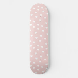 Blush roze met White Hearts Girls Persoonlijk Skateboard