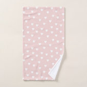 Blush roze met witte harten bad handdoek (Handdoek)