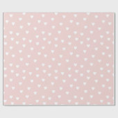 Blush roze met witte harten cadeaupapier (Vlak)