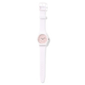Blush roze met witte harten horloge (Bandje)