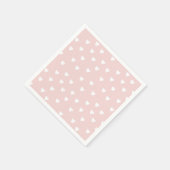 Blush roze met witte harten servet (Hoek)