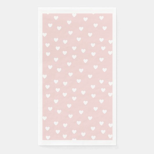 Blush roze met witte harten servet (Voorkant)