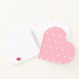Blush roze met witte stip stijl hartvormig notitieboek