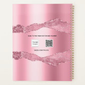 Blush roze metaal gekleurde marmer name 2023 planner (Achterkant)